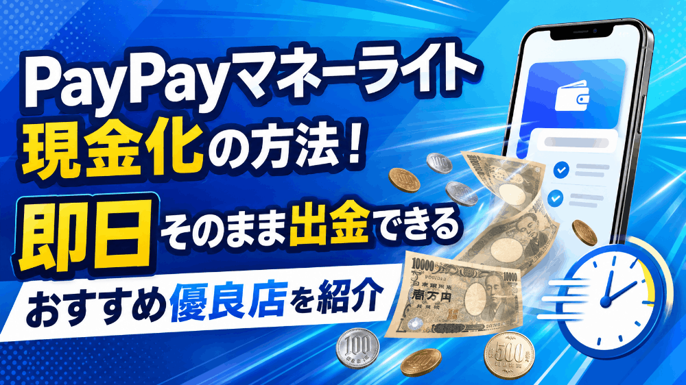 PayPayマネーライト現金化の方法！即日そのまま出金できるおすすめ優良店を紹介